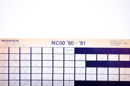 OEM Honda NC50 1985/December '80 - '81 Parts Catalog Microfiche