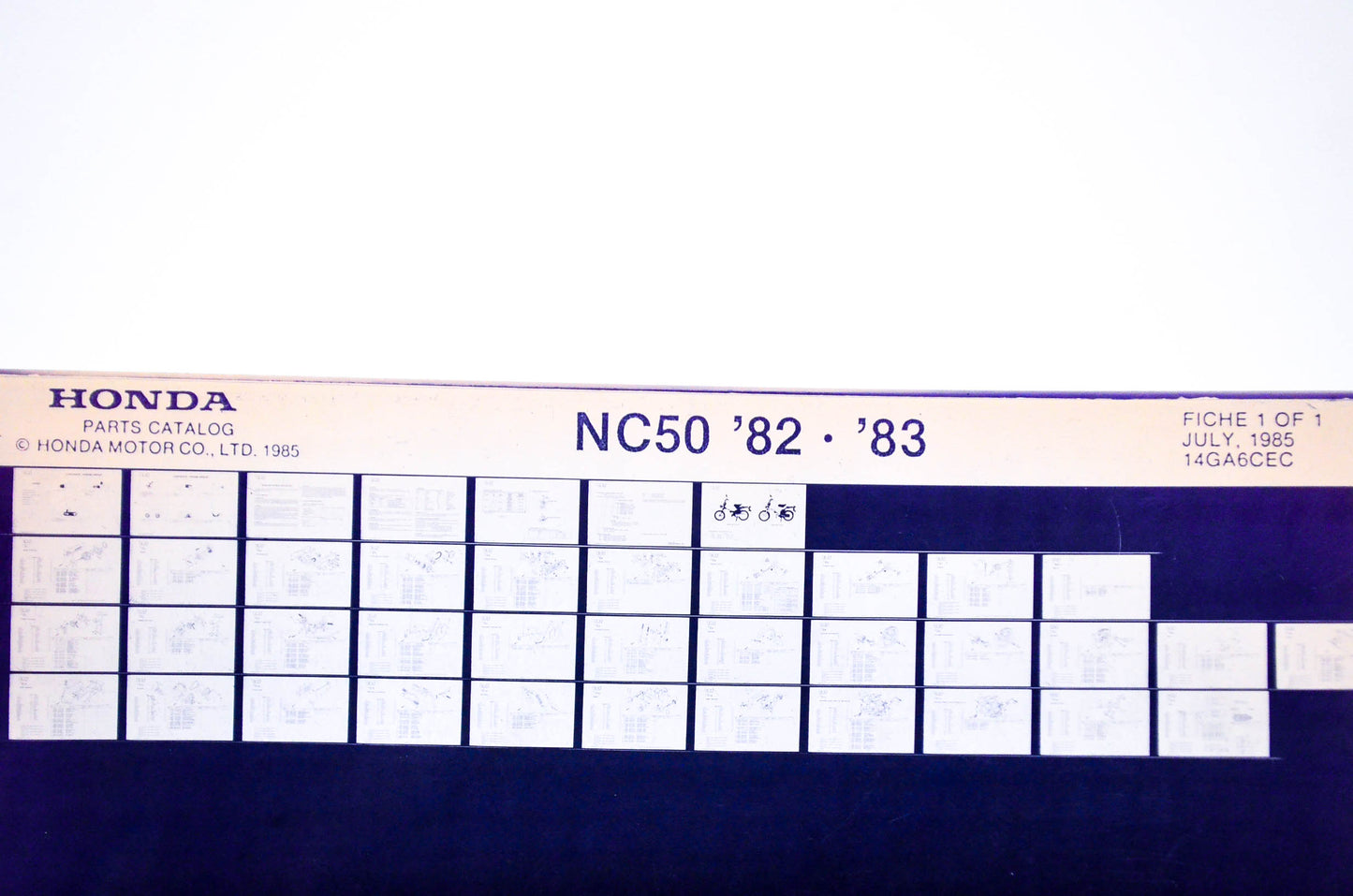 OEM Honda N C50 1985/July '82 - '83 Parts Catalog Microfiche