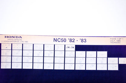 OEM Honda N C50 1985/July '82 - '83 Parts Catalog Microfiche