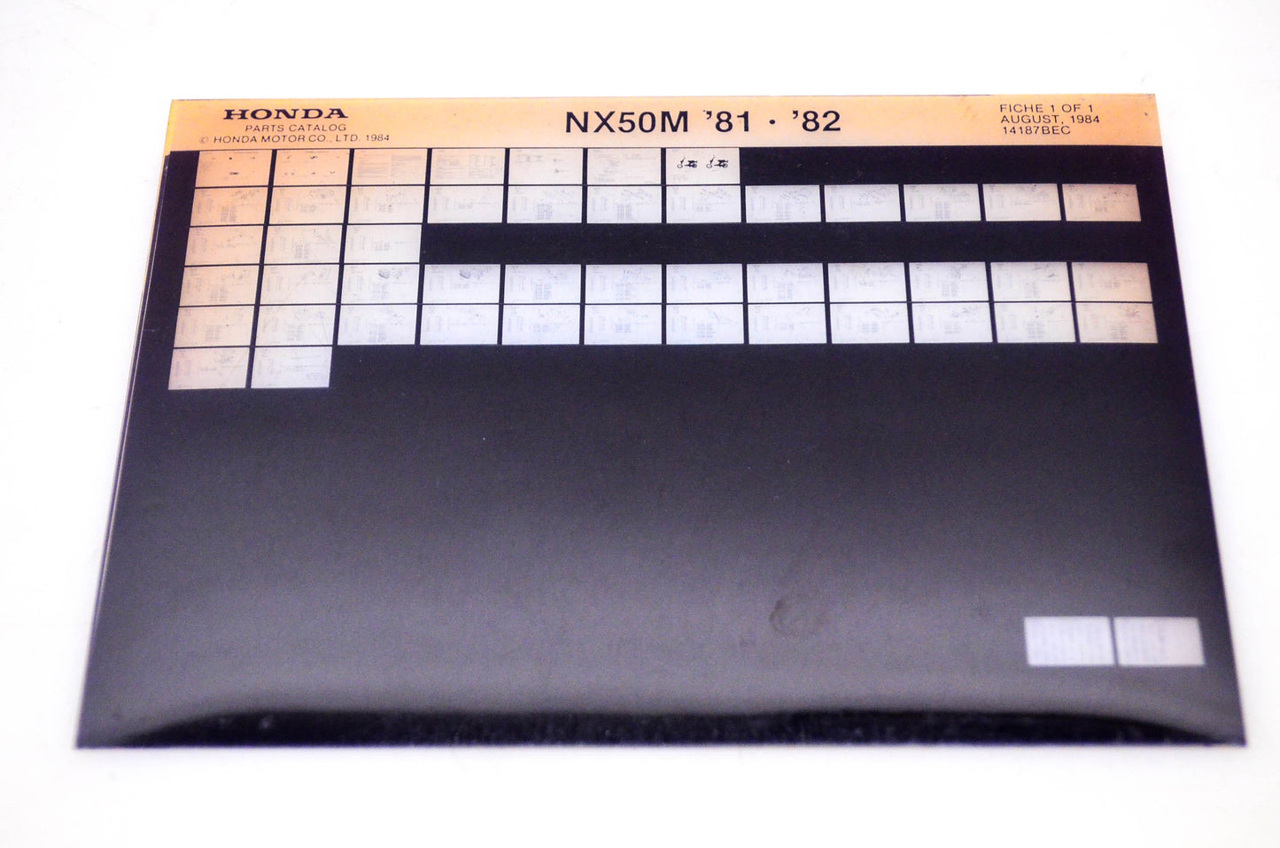 OEM Honda NX50M 1984/August '81 - '82 Parts Catalog Microfiche