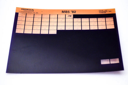 OEM Honda MB5 1984/November '82 Parts Catalog Microfiche
