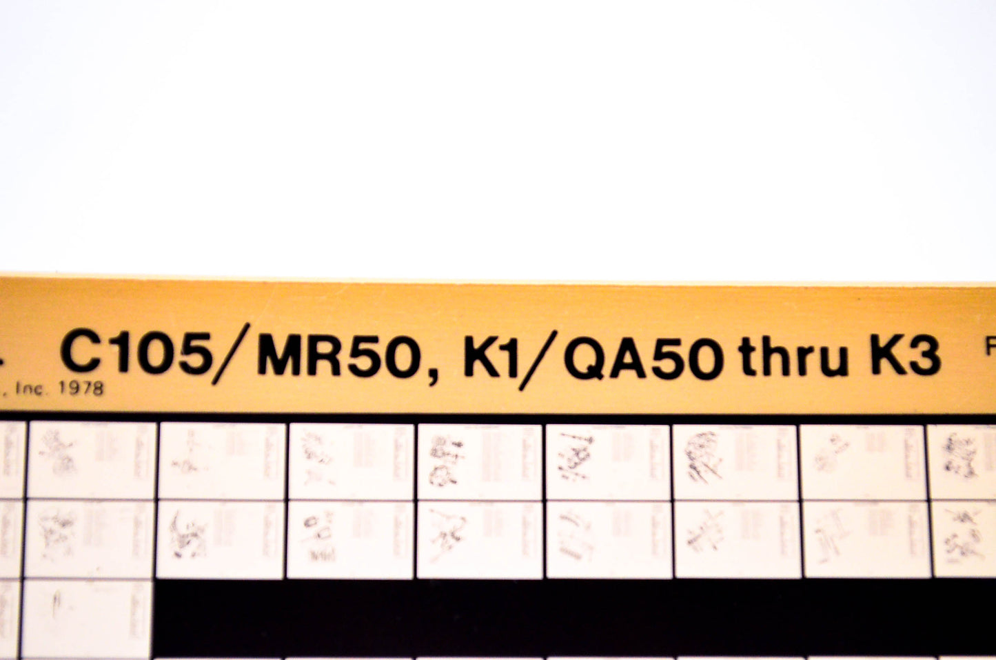OEM Honda C105/MR50, K1/QA50 - K3 1978/May '78 Parts Catalog Microfiche