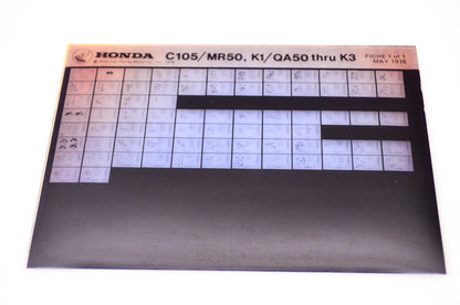 OEM Honda C105/MR50, K1/QA50 - K3 1978/May '78 Parts Catalog Microfiche
