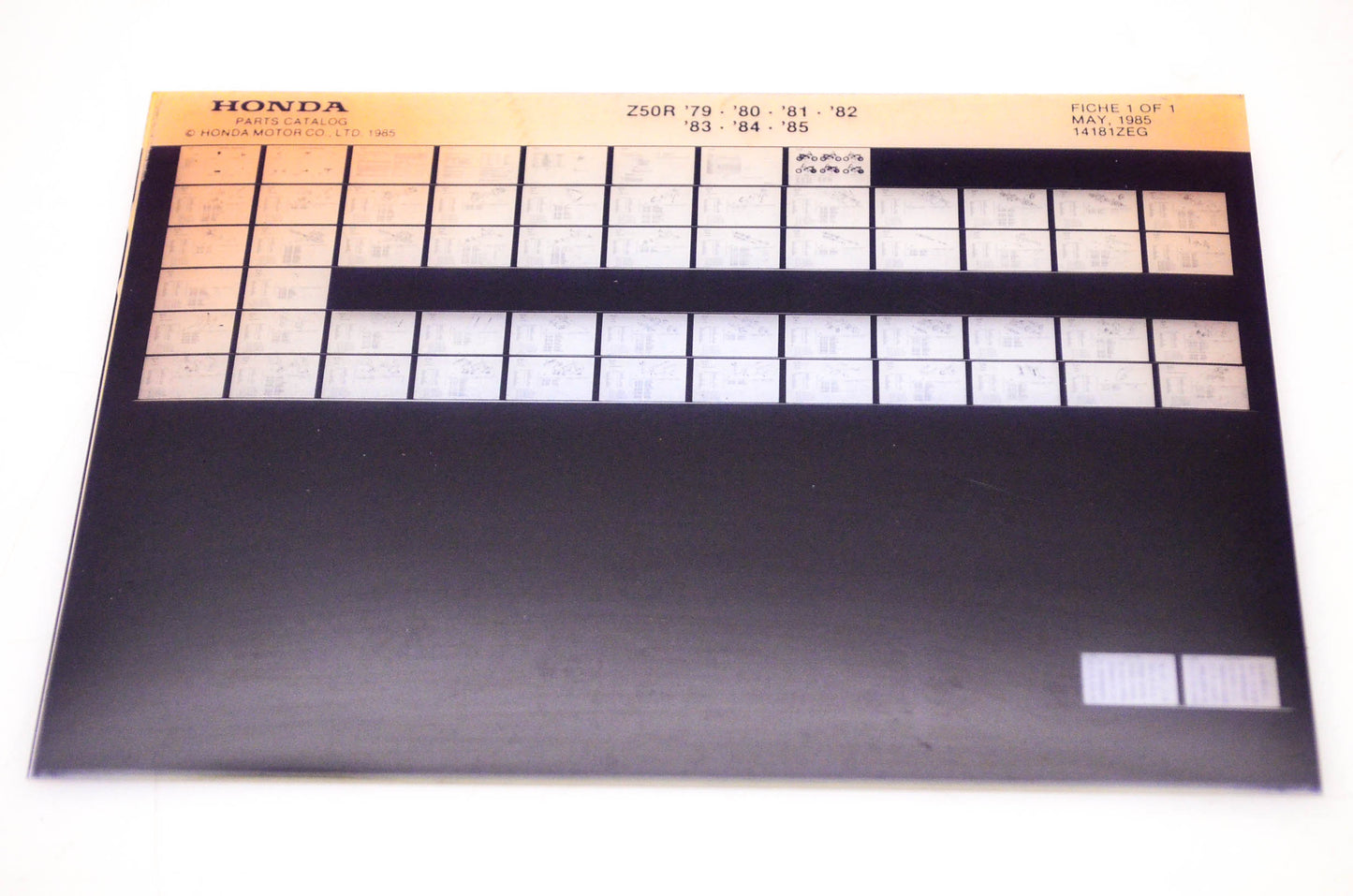 OEM Honda Z50R 1985/May '79 - '85 Parts Catalog Microfiche