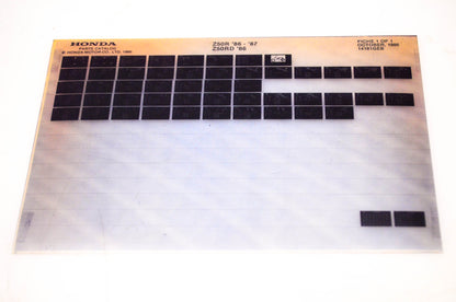 OEM Honda Z50R, Z50RD 1986/October '86 - '87 Parts Catalog Microfiche
