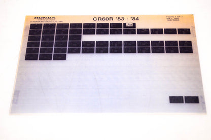 OEM Honda CR60R 1986/May '83 - '84 Parts Catalog Microfiche