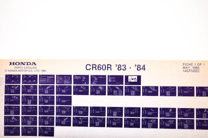 OEM Honda CR60R 1986/May '83 - '84 Parts Catalog Microfiche