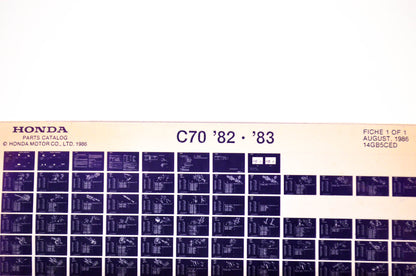 OEM Honda C70 1986/August '82 - '83 Parts Catalog Microfiche