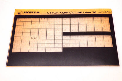 OEM Honda CT70,H,K1,HK1/CT70K2 1979/January '76 Parts Catalog Microfiche