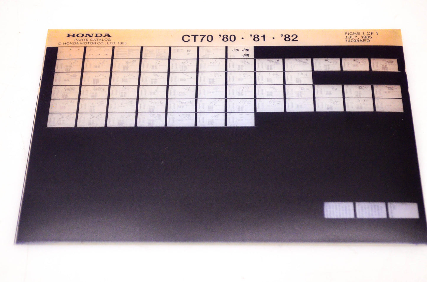 OEM Honda CT 70 1985/July '80 - '82 Parts Catalog Microfiche