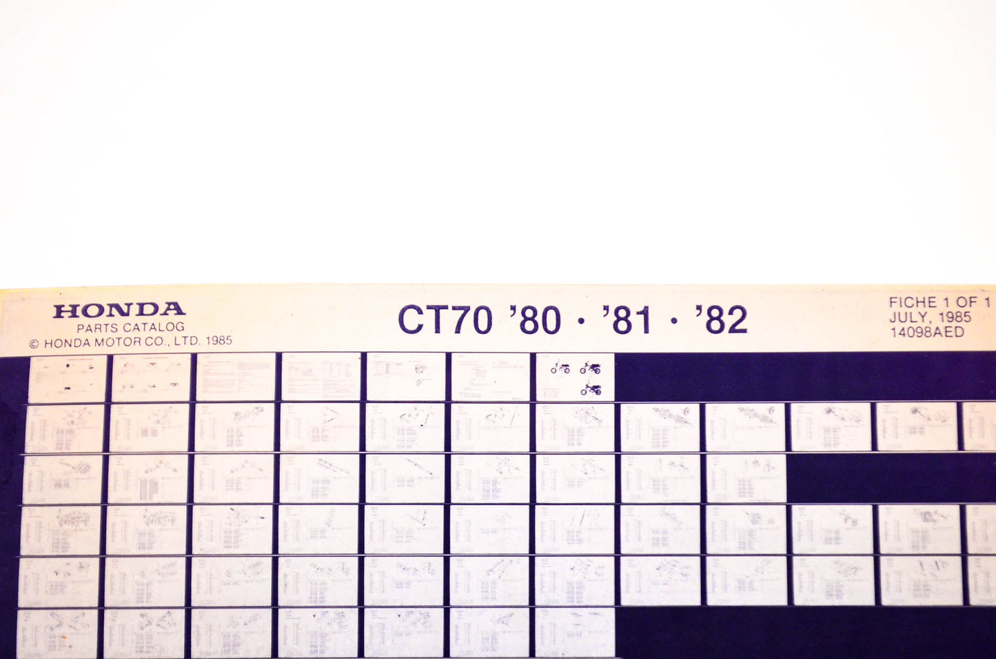 OEM Honda CT 70 1985/July '80 - '82 Parts Catalog Microfiche