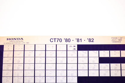 OEM Honda CT 70 1985/July '80 - '82 Parts Catalog Microfiche
