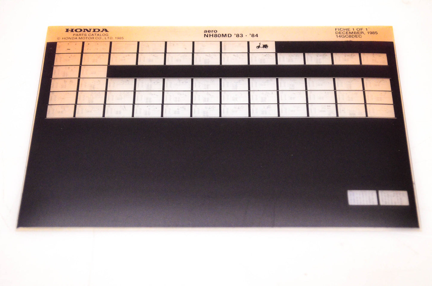 OEM Honda NH80MD 1985/December '83 - '84 Aero Parts Catalog Microfiche