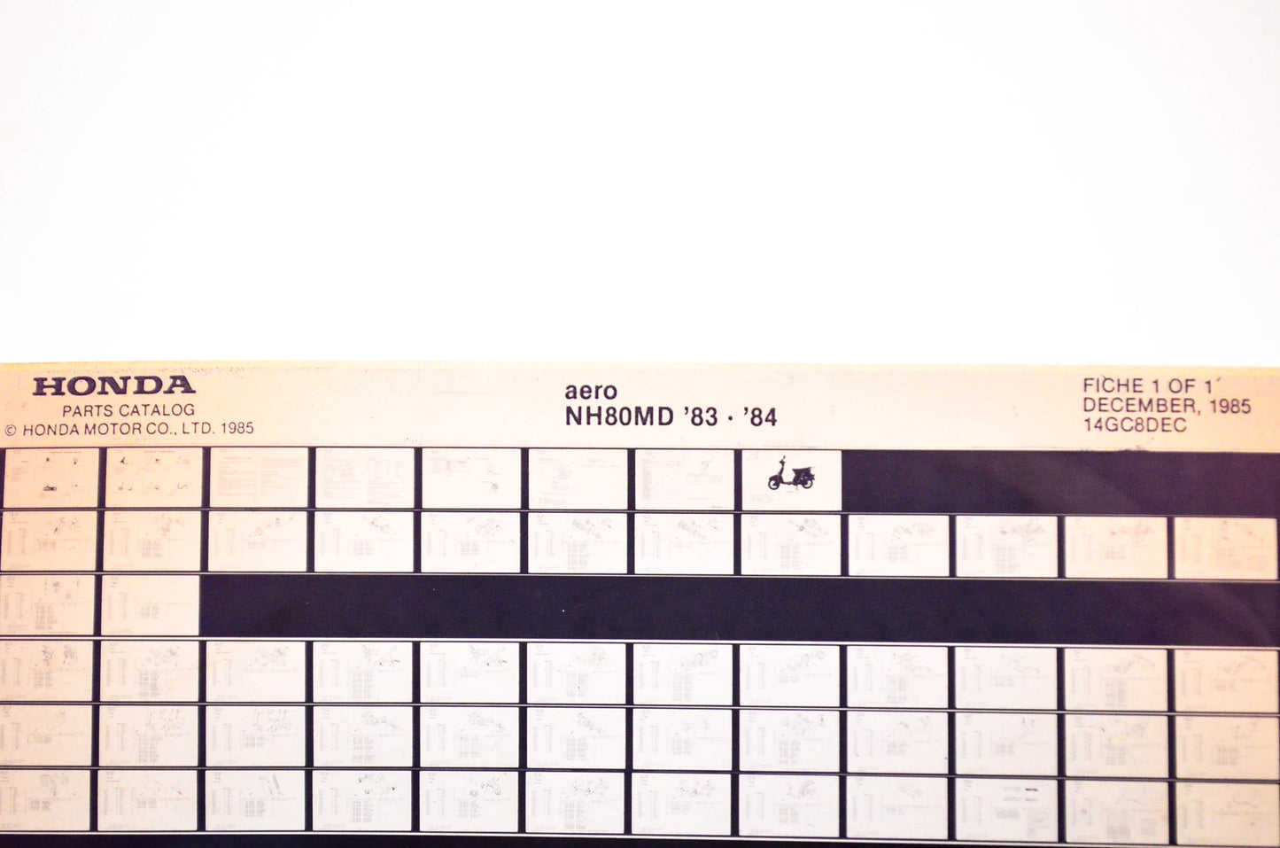 OEM Honda NH80MD 1985/December '83 - '84 Aero Parts Catalog Microfiche