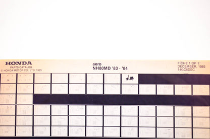 OEM Honda NH80MD 1985/December '83 - '84 Aero Parts Catalog Microfiche