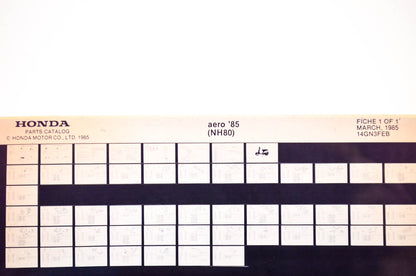 OEM Honda NH80 1985/March '85 Aero Parts Catalog Microfiche