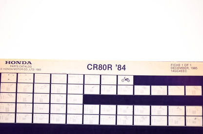 OEM Honda CR80 R 1985/December '84 Parts Catalog Microfiche