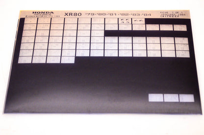 OEM Honda XR80 1984/January '79 - '84 Parts Catalog Microfiche