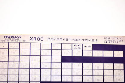 OEM Honda XR80 1984/January '79 - '84 Parts Catalog Microfiche