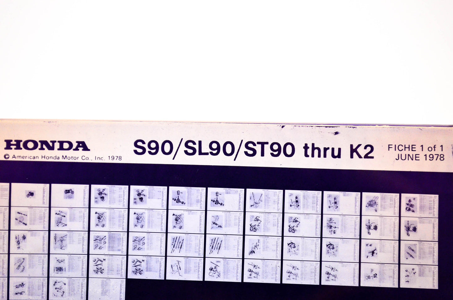 OEM Honda S90/SL90/ST90 - K2 1978/June '78 Parts Catalog Microfiche