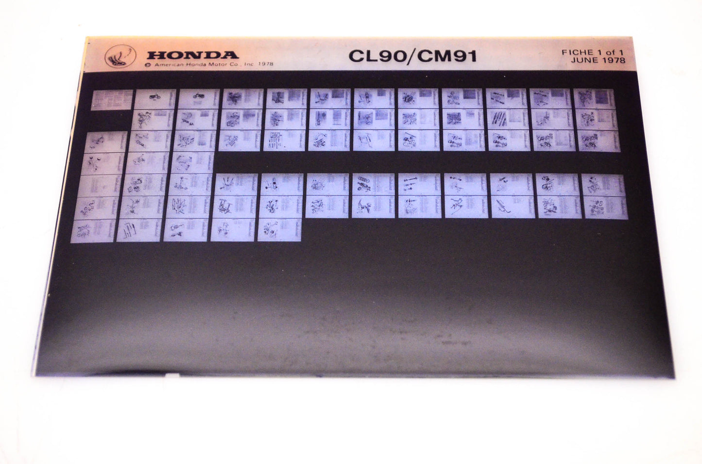 OEM Honda CL90/CM91 1978/June '78 Parts Catalog Microfiche