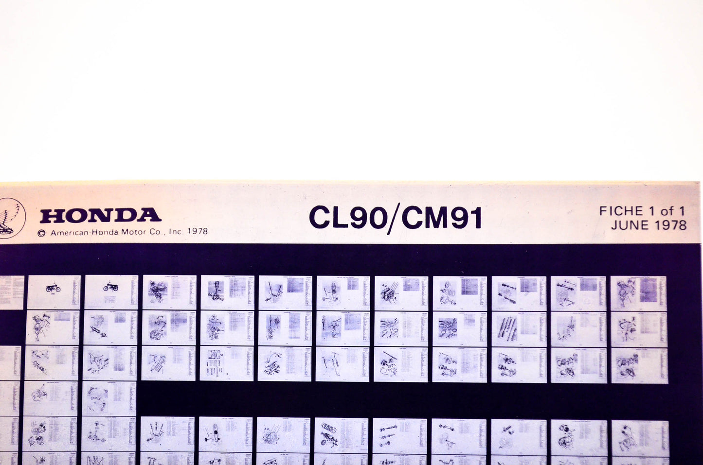 OEM Honda CL90/CM91 1978/June '78 Parts Catalog Microfiche