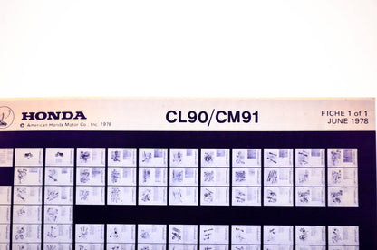 OEM Honda CL90/CM91 1978/June '78 Parts Catalog Microfiche