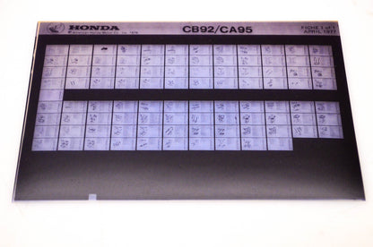 OEM Honda CB92/CA95 1977/April '77 Parts Catalog Microfiche