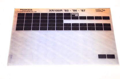 OEM Honda XR100R 1986/August '85 - '87 Parts Catalog Microfiche