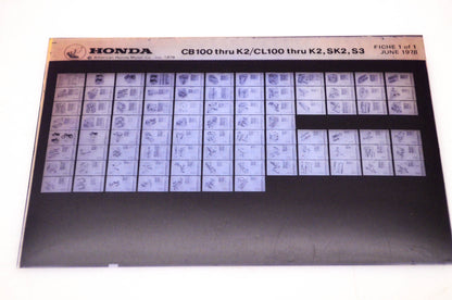 OEM Honda CB100 - K2/CL100 - K2,SK2,S3 1978/June '78 Parts Catalog Microfiche