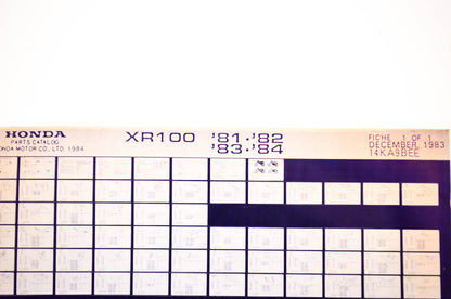 OEM Honda XR100 1983/December '81 - '84 Parts Catalog Microfiche
