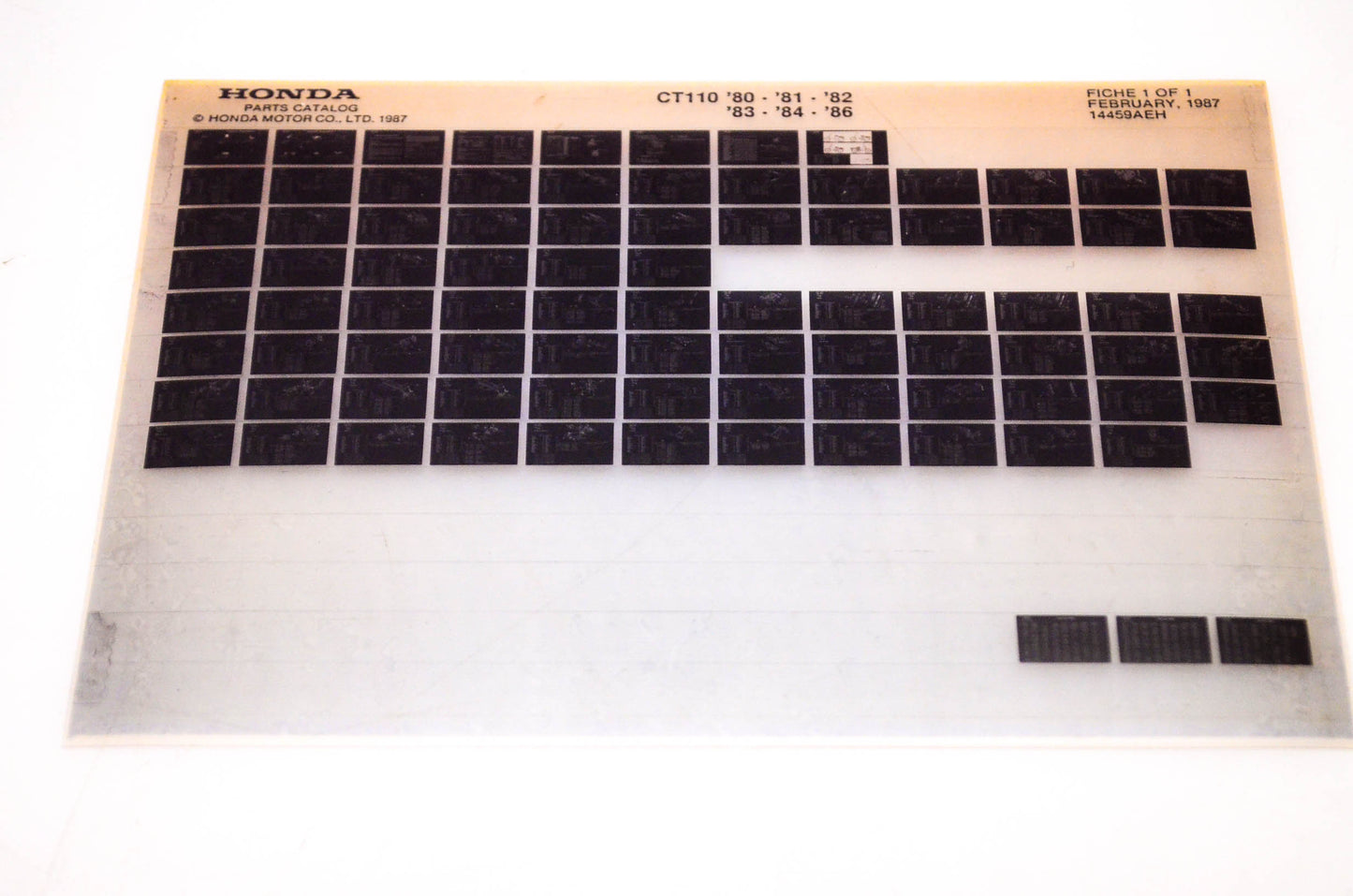 OEM Honda CT 110 1987/February '80 - '86 Parts Catalog Microfiche