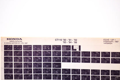 OEM Honda CT 110 1987/February '80 - '86 Parts Catalog Microfiche