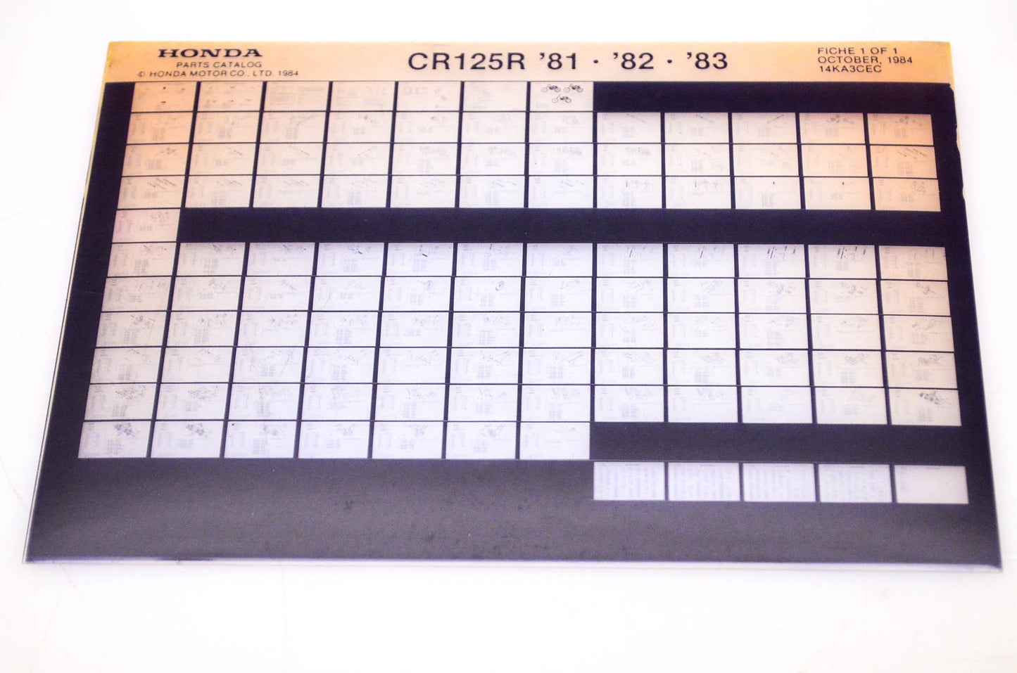 OEM Honda CR 125R 1984/October '81 - '83 Parts Catalog Microfiche