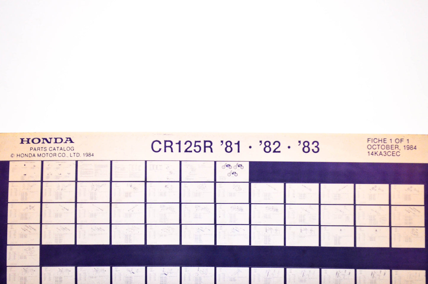 OEM Honda CR 125R 1984/October '81 - '83 Parts Catalog Microfiche