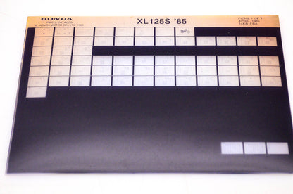 OEM Honda XL 125S 1985/April '85 Parts Catalog Microfiche