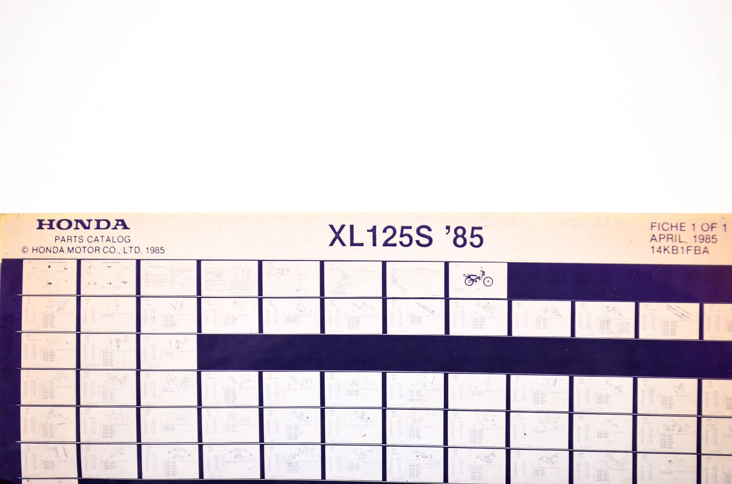 OEM Honda XL 125S 1985/April '85 Parts Catalog Microfiche