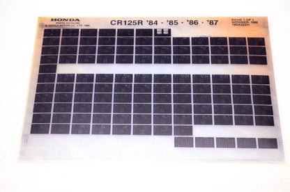 OEM Honda CR125R 1986/October '84 - '87 Parts Catalog Microfiche