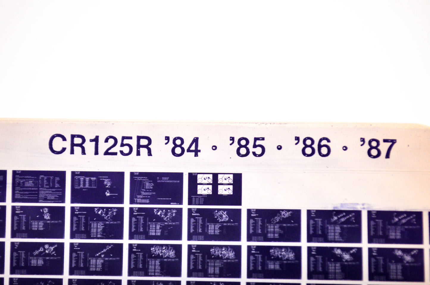 OEM Honda CR125R 1986/October '84 - '87 Parts Catalog Microfiche