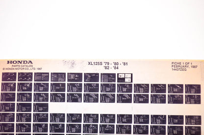 OEM Honda XL125S 1987/February '79 - '84 Parts Catalog Microfiche