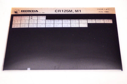 OEM Honda CR125M, M1 1980/August '80 Parts Catalog Microfiche