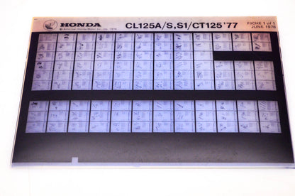 OEM Honda CL125A/S,S1/CT125 1978/June '77 Parts Catalog Microfiche