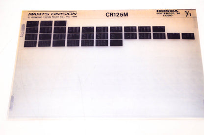 OEM Honda CR125M 1986/September '86 Parts Catalog Microfiche