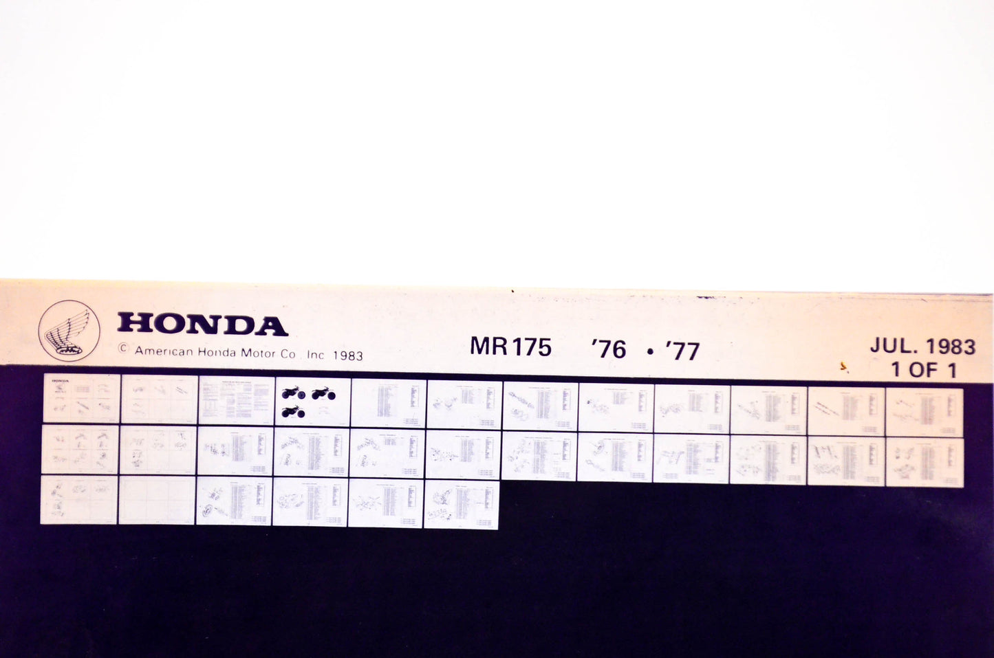 OEM Honda MR175 1983/July '76 - '77 Parts Catalog Microfiche