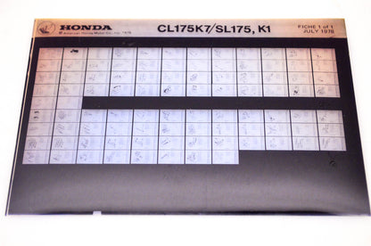 OEM Honda CL175K7/SL175, K1 1978/July '78 Parts Catalog Microfiche