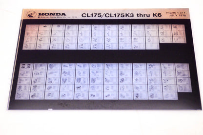 OEM Honda CL175/CL175K3 - K6 1978/July '78 Parts Catalog Microfiche
