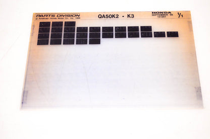 OEM Honda QA50K2, K3 1986/September '86 Parts Catalog Microfiche