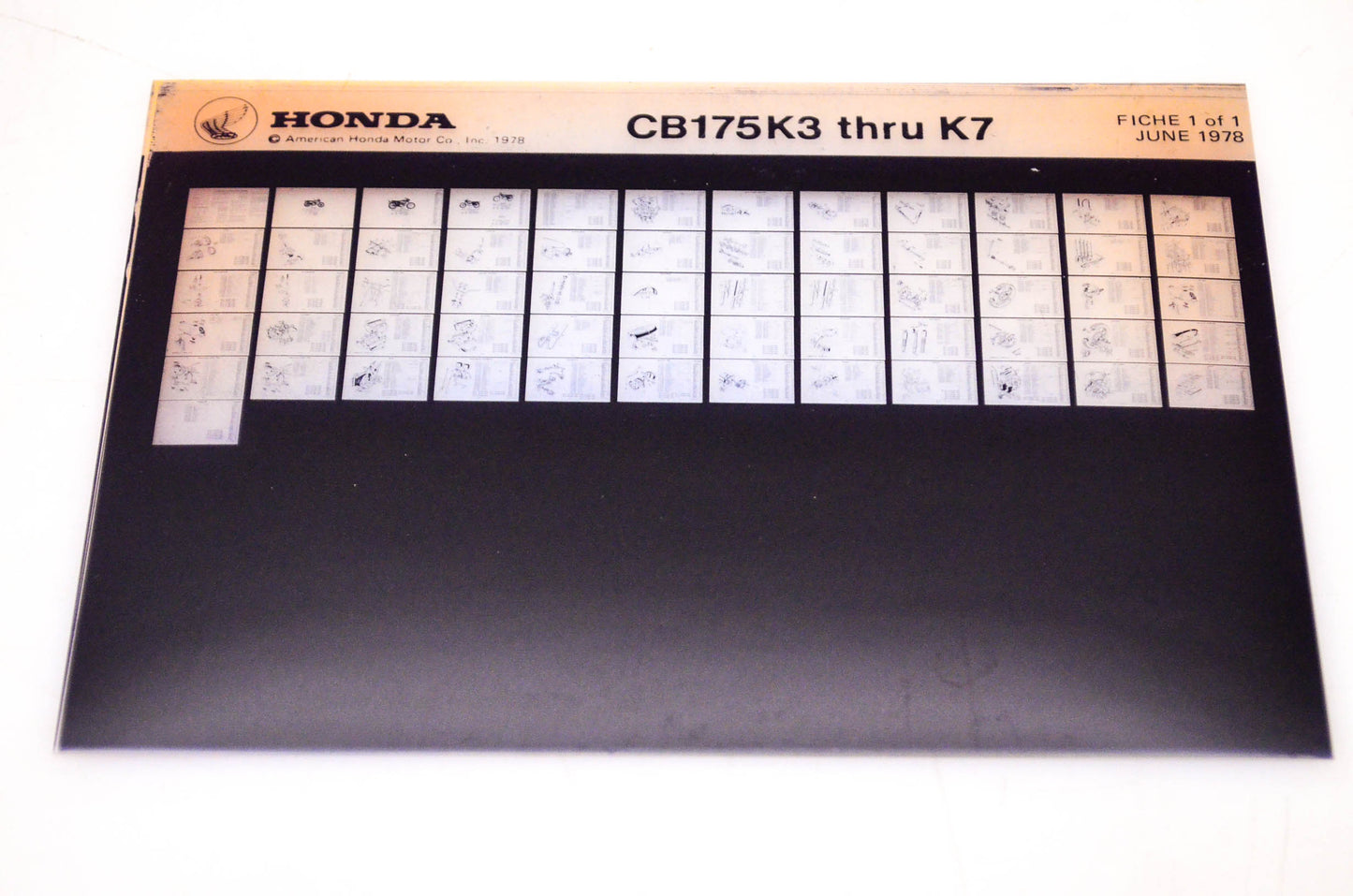 OEM Honda CB175K3 - K7 1978/June '78 Parts Catalog Microfiche