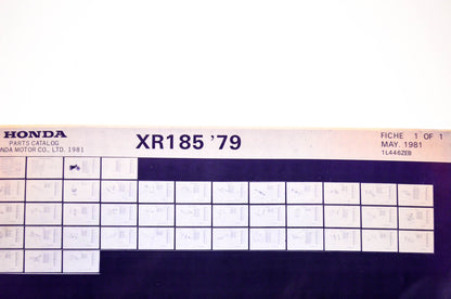 OEM Honda XR185 1981/May '79 Parts Catalog Microfiche