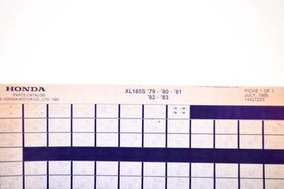 OEM Honda XL185S 1985/July '79 - '83 Parts Catalog Microfiche